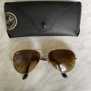 Authentic Ray-ban Aviators in Gold